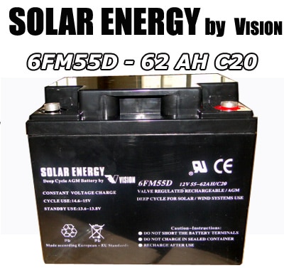 FM55D /62AH C20 AGM-VRLA Battery