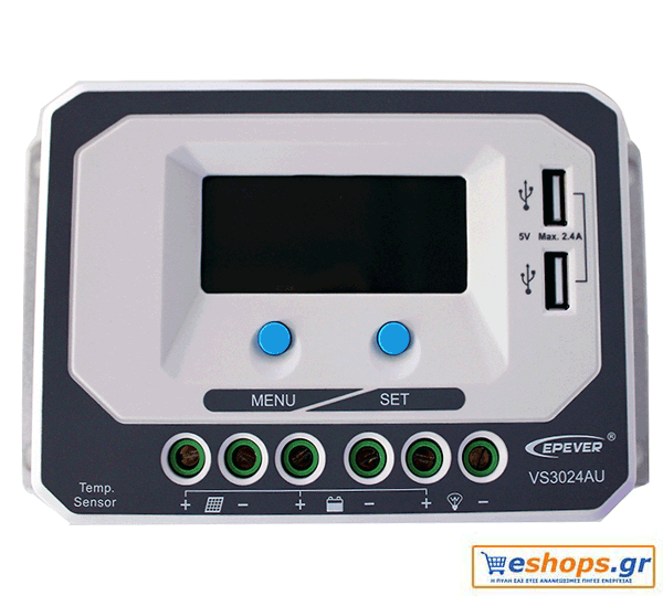 VS3024AU PWM ΡΥΘΜΙΣΤΗΣ ΦΟΡΤΙΣΗΣ EPSOLAR 30Α 12/24V
