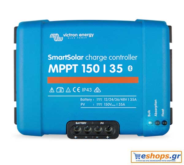 Victron SmartSolar MPPT 150/35 – Ρυθμιστής Φόρτισης MPPT 35Α Φωτοβολταικών – Ανεμογεννητριών