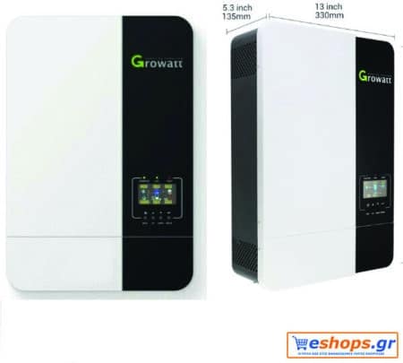 Growatt SPF 5000 ES Inverter Καθαρού Ημιτόνου off grid 5000W 230V Μονοφασικό για αυτόνομο φωτοβολταικό