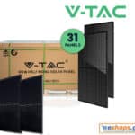 SET Φωτοβολταικό Πάνελ Mono 410W μαύρο 31 τεμαχίων 12.71kW V-TAC 1151931 half-cells