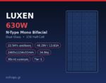 Φωτοβολταϊκό Πάνελ Luxen 630W N-Type Mono Bifacial Dual Glass LNVH-630ND